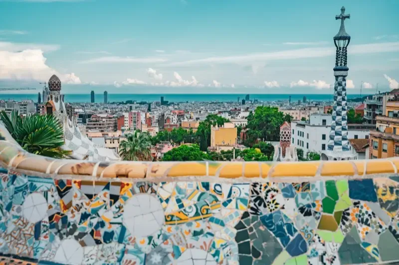 Barcelona cityscape with iconic architecture, a favourite Spanish destination for expats and digital nomads